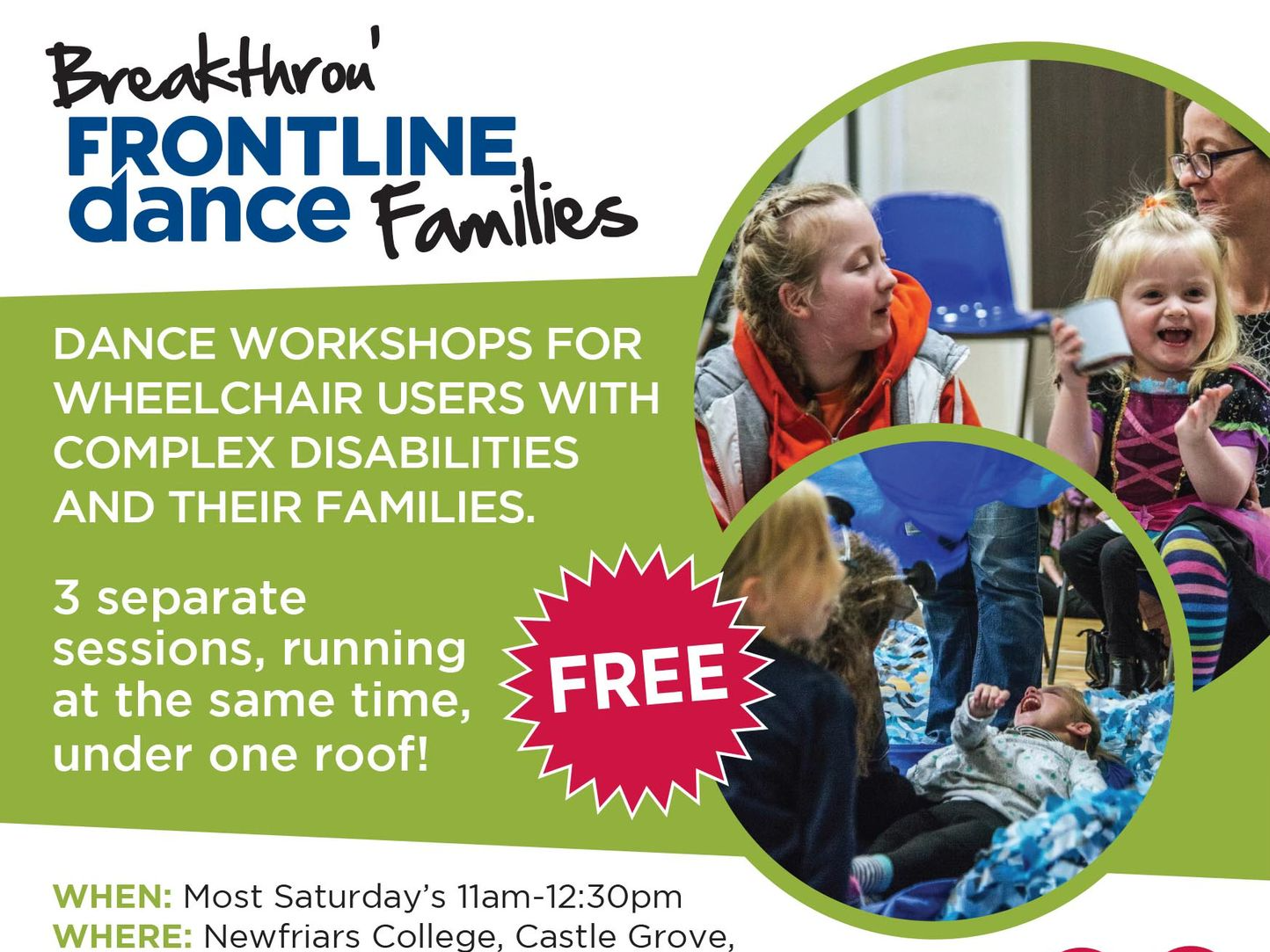 Breakthrou'dance FAMILIES: Sessions for wheelchair users with complex disabilities and their families!