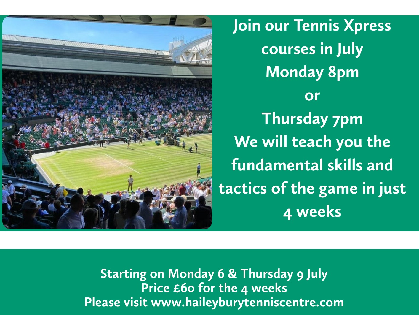 Haileybury Tennis Centre: Tennis Xpress for Adult Beginners - !