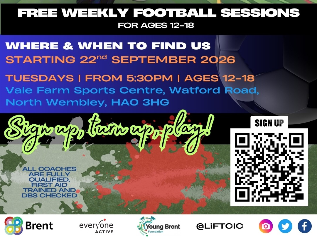 Free Football Sessions for 12-18 year old's in Wembley